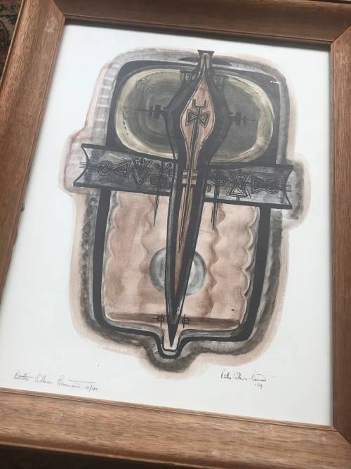 BETTIE CILLIERS- BARNARD ( 1914 - 2010 )  ABSTRACT WITH CROSS