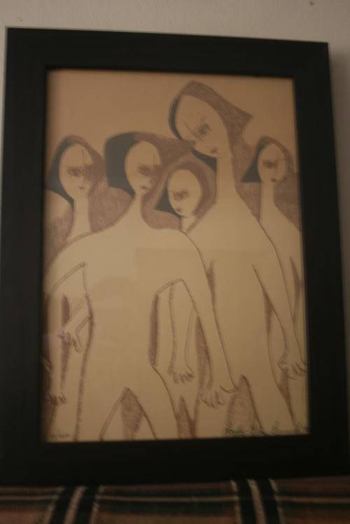 BETTIE BARNARD CILLIERS(LITHOGRAPH GATHERED FIGURES)