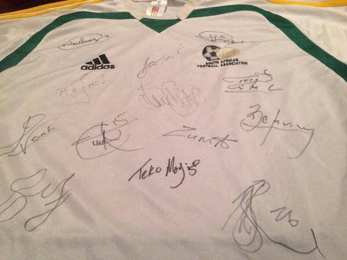 BAFFANA BAFFANA SHIRT , signed by most captains