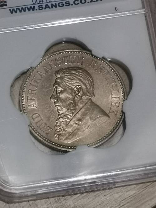 WOW ( 1894 ZAR HALFCROWN AU 55) VERY HIGH GRADE