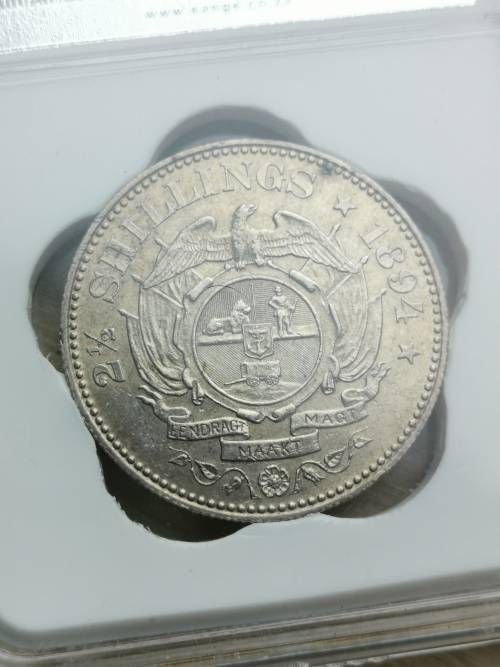 WOW ( 1894 ZAR HALFCROWN AU 55) VERY HIGH GRADE