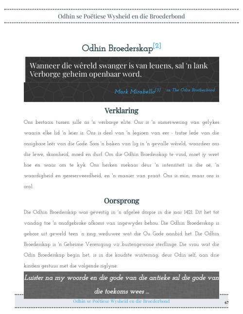 Odhin se Poëtiese Wysheid en die Broederbond (Ebook)