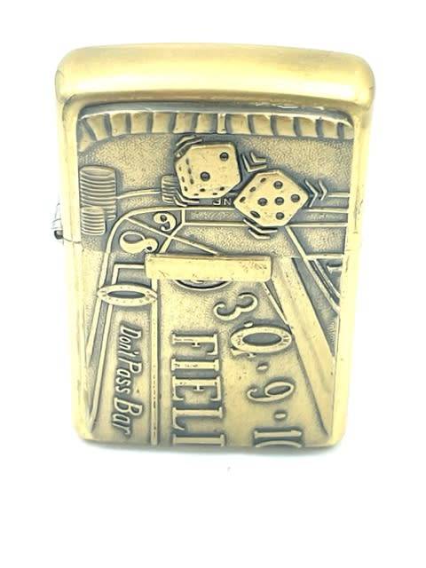 Zippo Barrett Smythe Craps / Dice Solid Brass Vintage Lighter