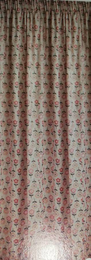 Cotton Cluster Pink 230*218 Lined Curtain