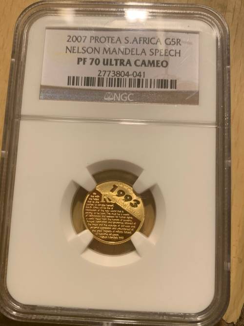 Mandela speech 1/10th oz NGC PF70 *perfect!*