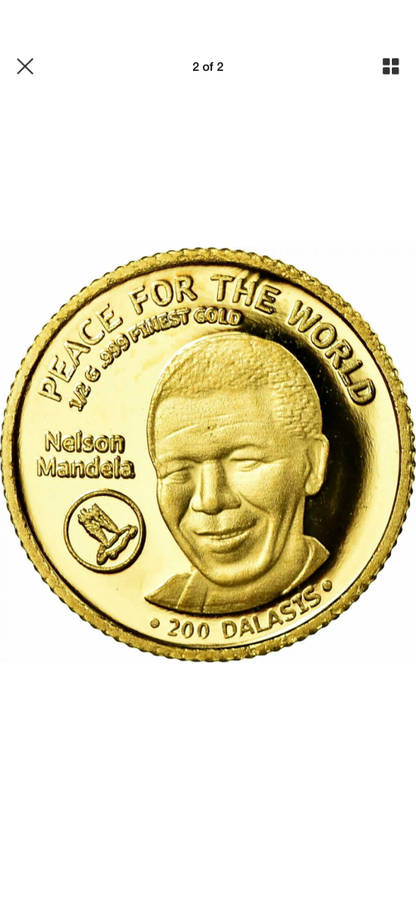 Mandela Gambia 200 Dalasi Gold Coin