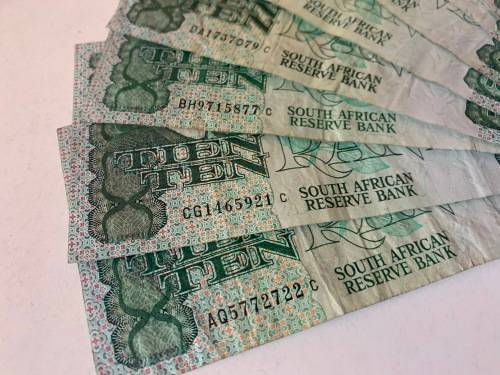 !!!9X CIRCULATED S.A R10 NOTES!!!