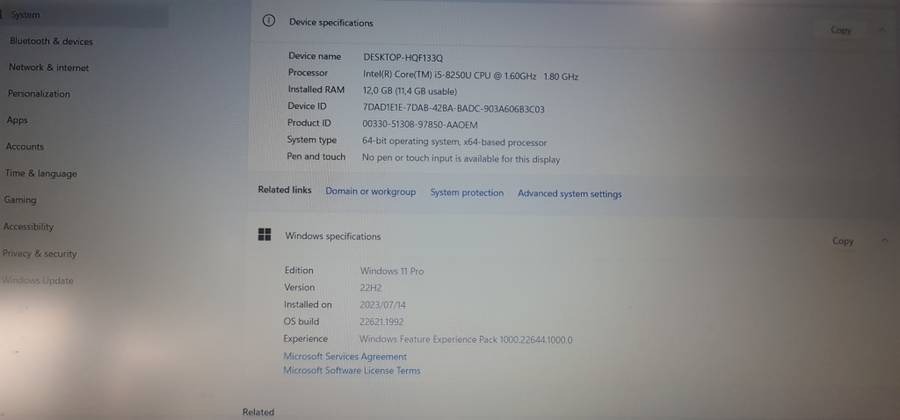 LENOVO i5 8250**12GB RAM**FHD**512GB SSD + 500G HDD**WINDOWS 11 PRO