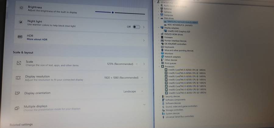 LENOVO i5 8250**12GB RAM**FHD**512GB SSD + 500G HDD**WINDOWS 11 PRO