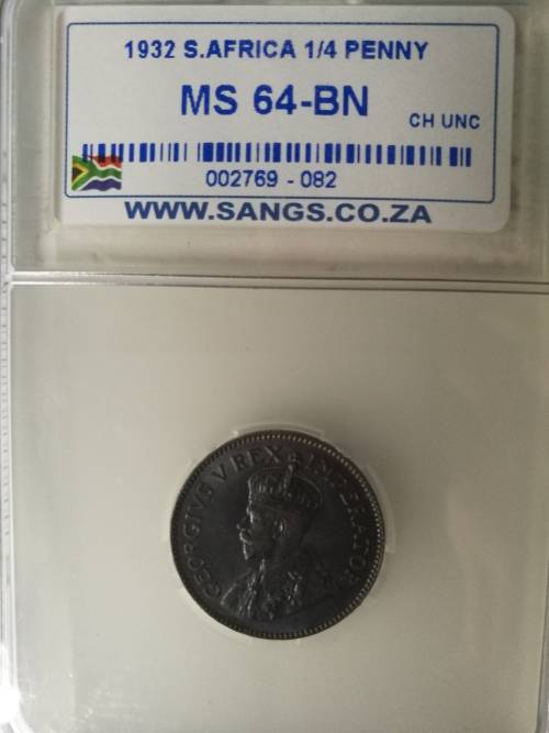 Farthing 1932 - Graded MS64 - Union of South Africa