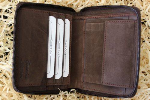 Genuine Leather Zipper Wallet