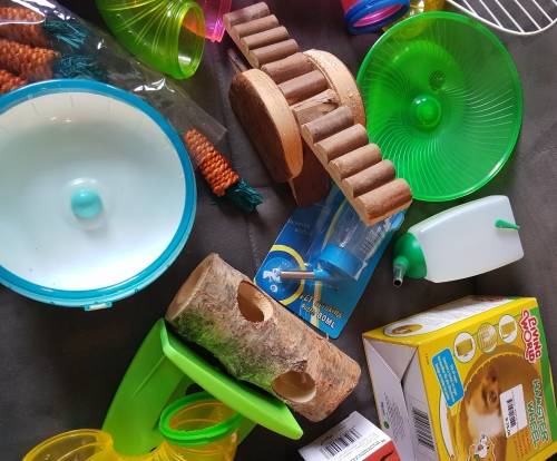 Bullk Hamster Accessories - Wheels, Tubes, Houses, Wood Toys, Water Bottles etc.