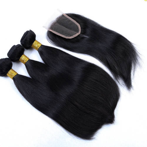 Brazilian Virgin Hair 8 - 30inches 9A 3 Bundles + Closure Straight