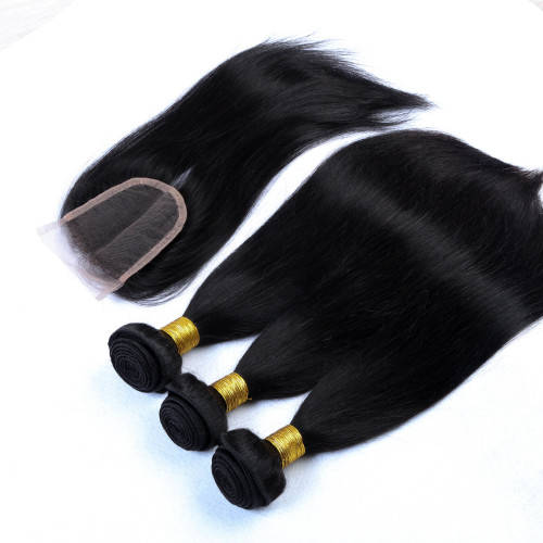 Brazilian Virgin Hair 8 - 30inches 9A 3 Bundles + Closure Straight