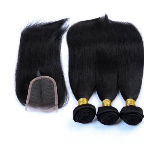 Brazilian Virgin Hair 8 - 30inches 9A 3 Bundles + Closure Straight