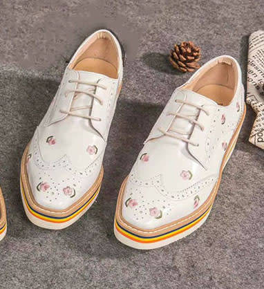 100% Genuine sheepskin leather vintage handmade sneaker oxford shoes for women--H306