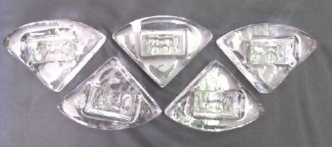 Five collectable Swedish art glass ashtrays by Erik Högland for Boda