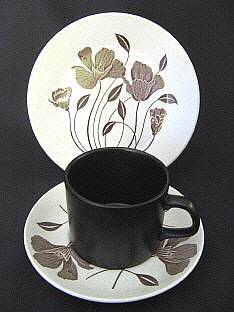J&G Meakin 'Whispering' tea trio ('Maidstone' shape), 1970s