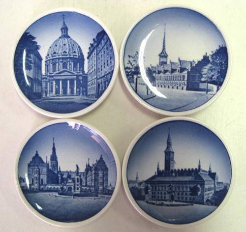 Four Aluminia (Royal Copenhagen) plaquettes by Kai Lange