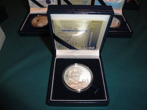2011 STERLING SILVER JM COETZEE PROTEA PROOF COIN!!!!