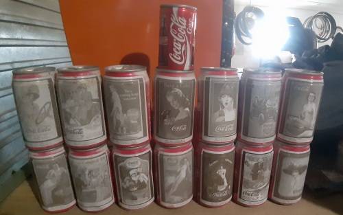 Coca Cola tin can collection of 15 cans