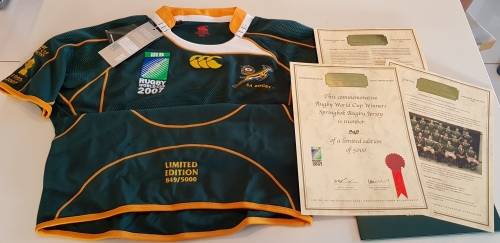 Springbok Limited Edition RWC 2007 Winners Jersey No.849/5000 + FREE Cap + Shipping