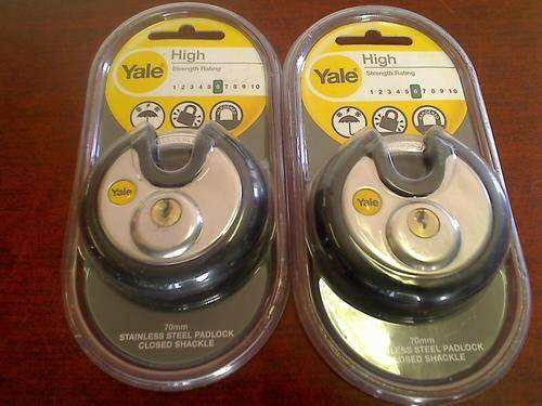 Yale 70mm Stainless Steel Closed Shackle Padlock x 2