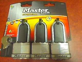 MasterLock Excell 45mm Long Shackle Keyed  Alike 3 Pack Lock Set