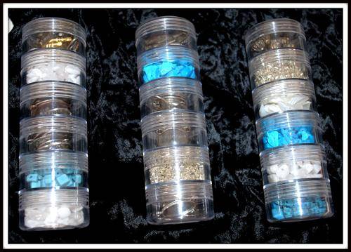 STORAGE JARS WITH BEADS & FINDINGS