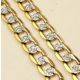 2 YEAR GUARANTEE!!GORGEOUS 7 MM TWO TONE GOLD CURB NECKLACE 60 cm