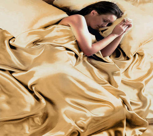 Sexy Queen Size Satin Charmeuse gold Color By Scent Station