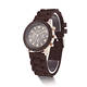 Unisex Geneva Gel Quartz Analog Sports Watch - Brown