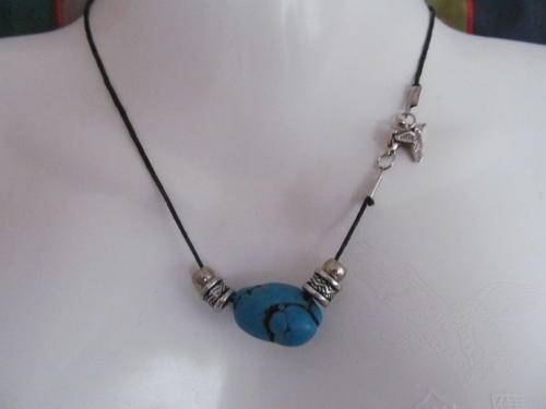 Turquoise amulet necklace, unisex