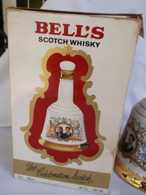 Bells Whisky 750ml  sealed Wade decanter with box commemorating Andrew and Fergie wedding, 1986.