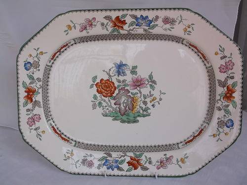 Copeland Spode, England,  Chinese Rose groot vleisbord. Pragtig
