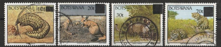 BOTSWANA     ANIMALS   VALUE OVERPRINTS       SG817-819   1996   4 VALUES