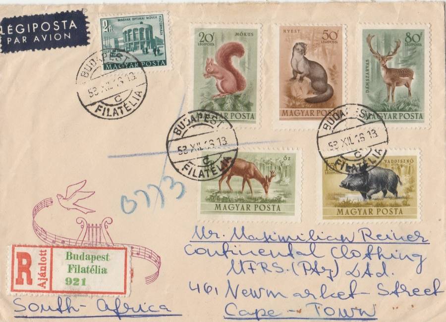 HUNGARY    COVER     BUDAPEST  FILETELIA   1953