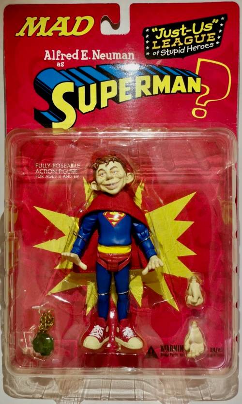 Rare Alfred E. Neuman Superman Just Us League Figure.  2001.  DC Direct MAD Magazine Series 1.