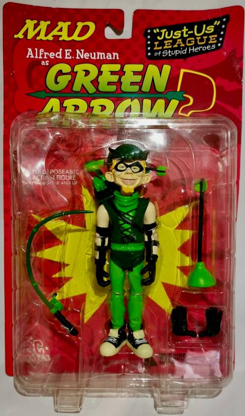 Rare Alfred E. Neuman Green Arrow Just Us League Figure.  2001.  DC Direct MAD Magazine Series 1.