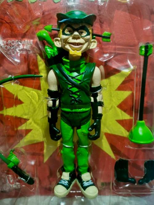 Rare Alfred E. Neuman Green Arrow Just Us League Figure.  2001.  DC Direct MAD Magazine Series 1.