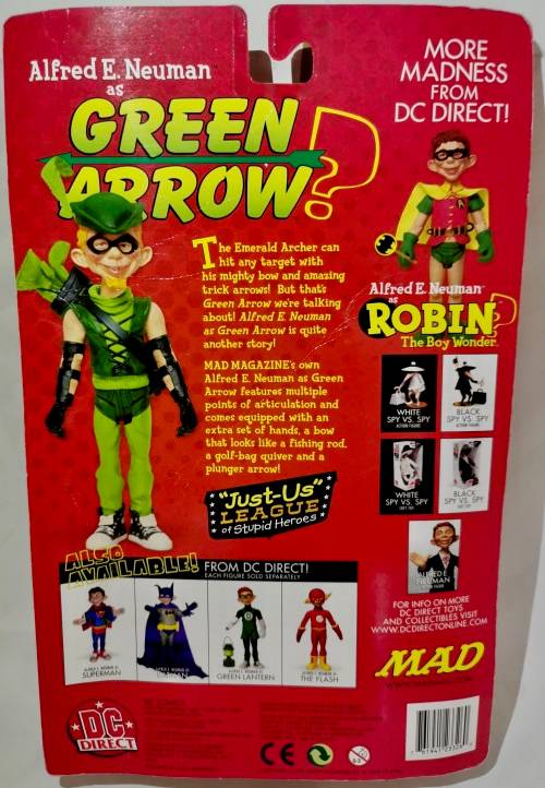 Rare Alfred E. Neuman Green Arrow Just Us League Figure.  2001.  DC Direct MAD Magazine Series 1.