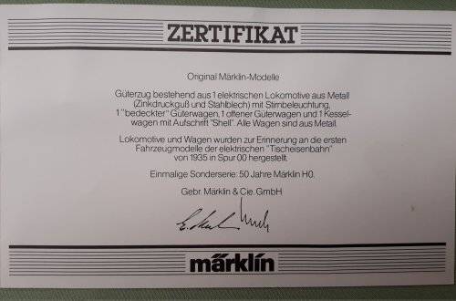 Marklin HO 50 year commemorative Goods Train set with E-Loc