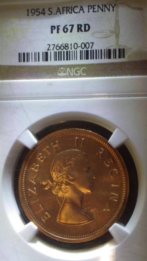 Finest known 1954 Penny PF67 RED, NGC graded !!!!!!!!!!!!!!!!