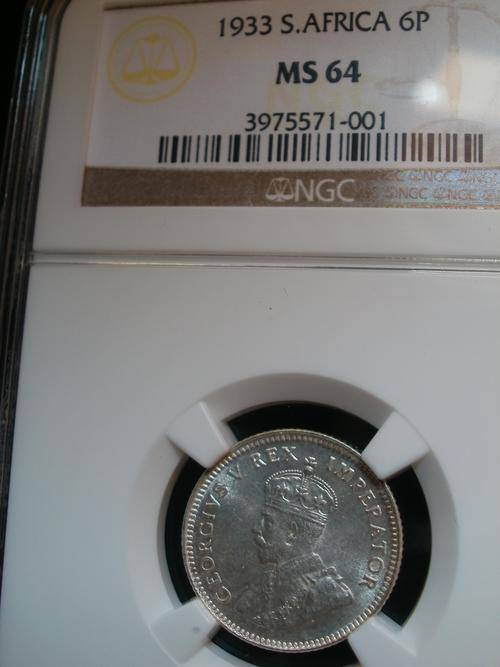 1933 6p MS64 NGC - Brilliant condition - Only 5 better !!!!!!