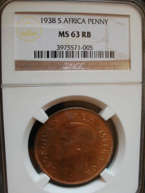 1938 Penny MS63RB NGC - Very difficult coin to find in this grade - especially Red Brown colour !!!!