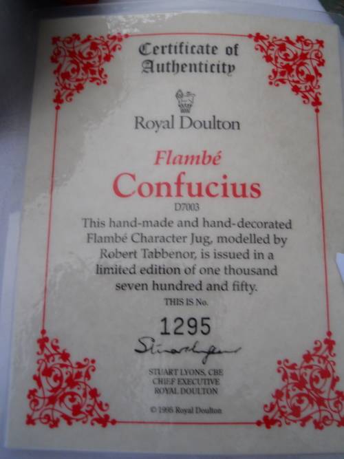 Royal Doulton  Flambe  -   CONFUCIUS