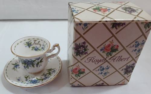 Royal Albert   -   July   -   Miniature  Cup & Saucer