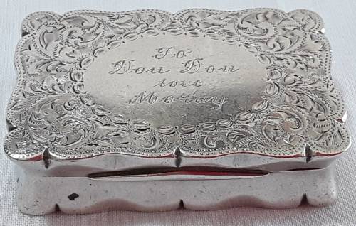 Birmingham   1901   -   Engraved  Snuff  Box