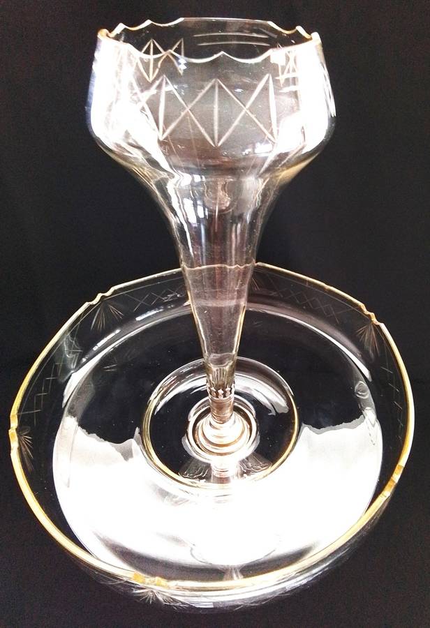 Silver Plated and Glass Epergne  - c1900