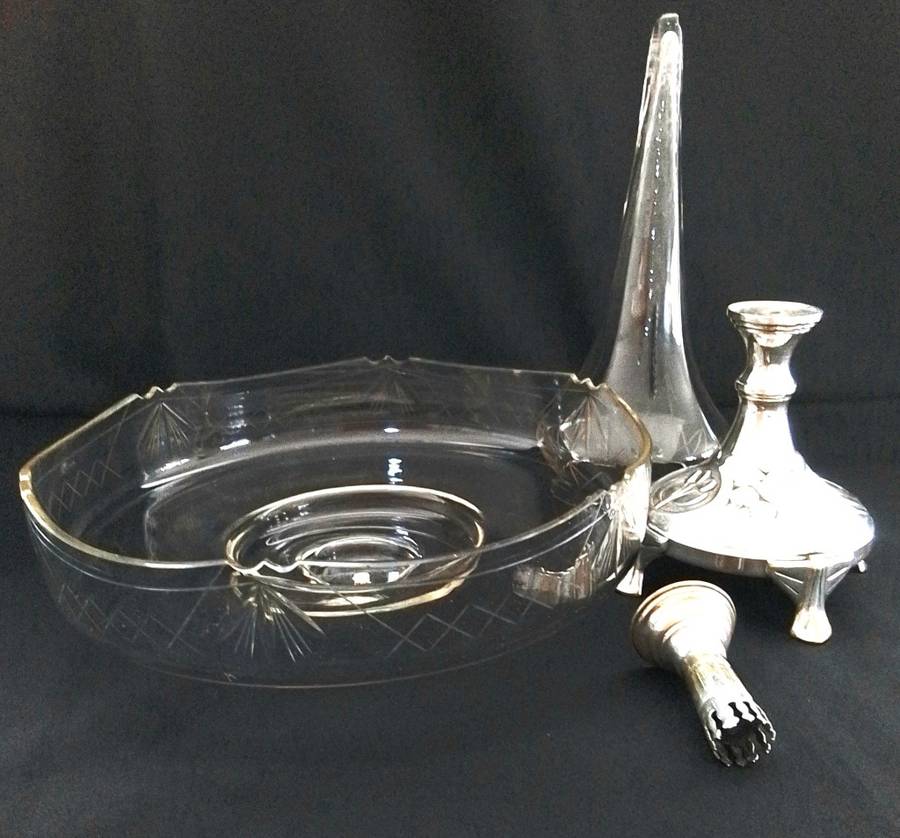 Silver Plated and Glass Epergne  - c1900